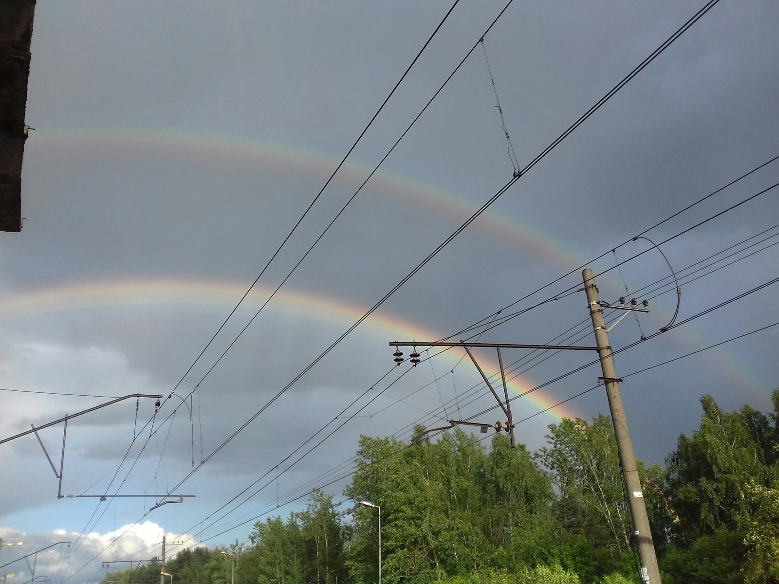 Rainbow in the Moscow region. - My, Moscow suburban evenings, Rainbow, Not photoshop, Longpost