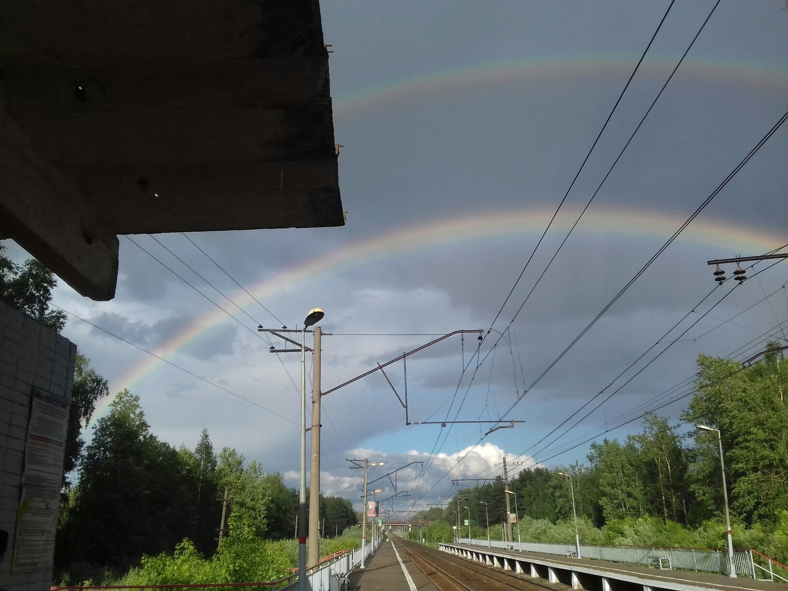 Rainbow in the Moscow region. - My, Moscow suburban evenings, Rainbow, Not photoshop, Longpost