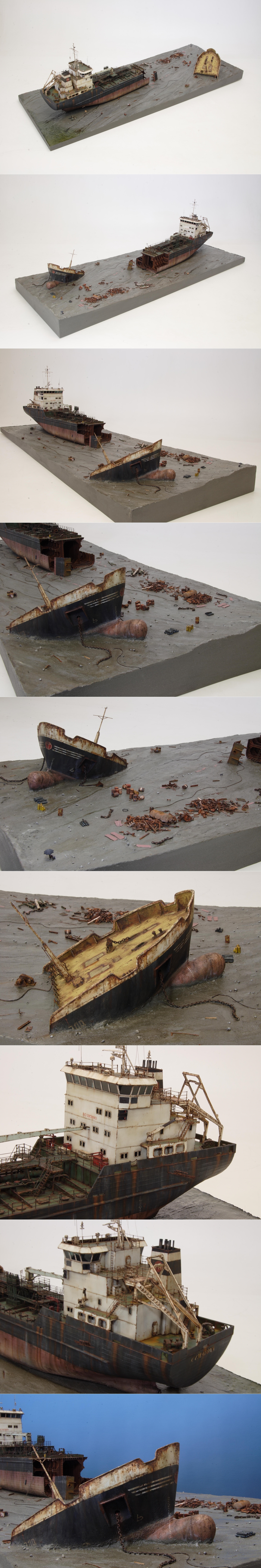 Broken ship diorama - Diorama, Ship, Longpost