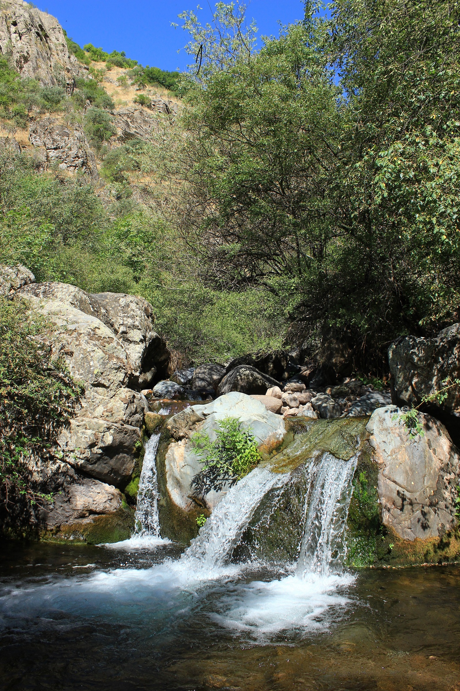 natural jacuzzi - My, Mountain river, A rock, Waterfall, Tajikistan