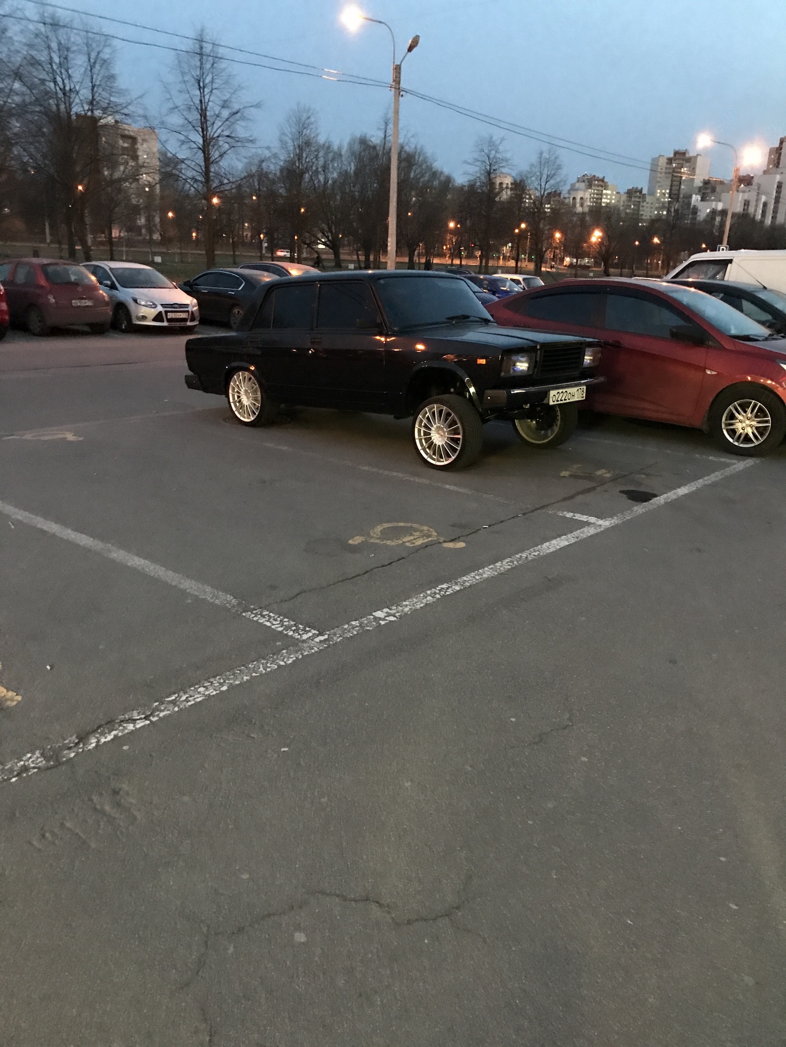 When a parking space came with rims - My, Zhiguli, Collective farm, Places for the disabled, , Disabled person