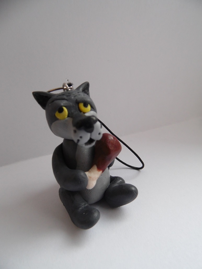 I'll sing right now! - My, Keychain, Polymer clay, Wolf, Once upon a time there was a dog