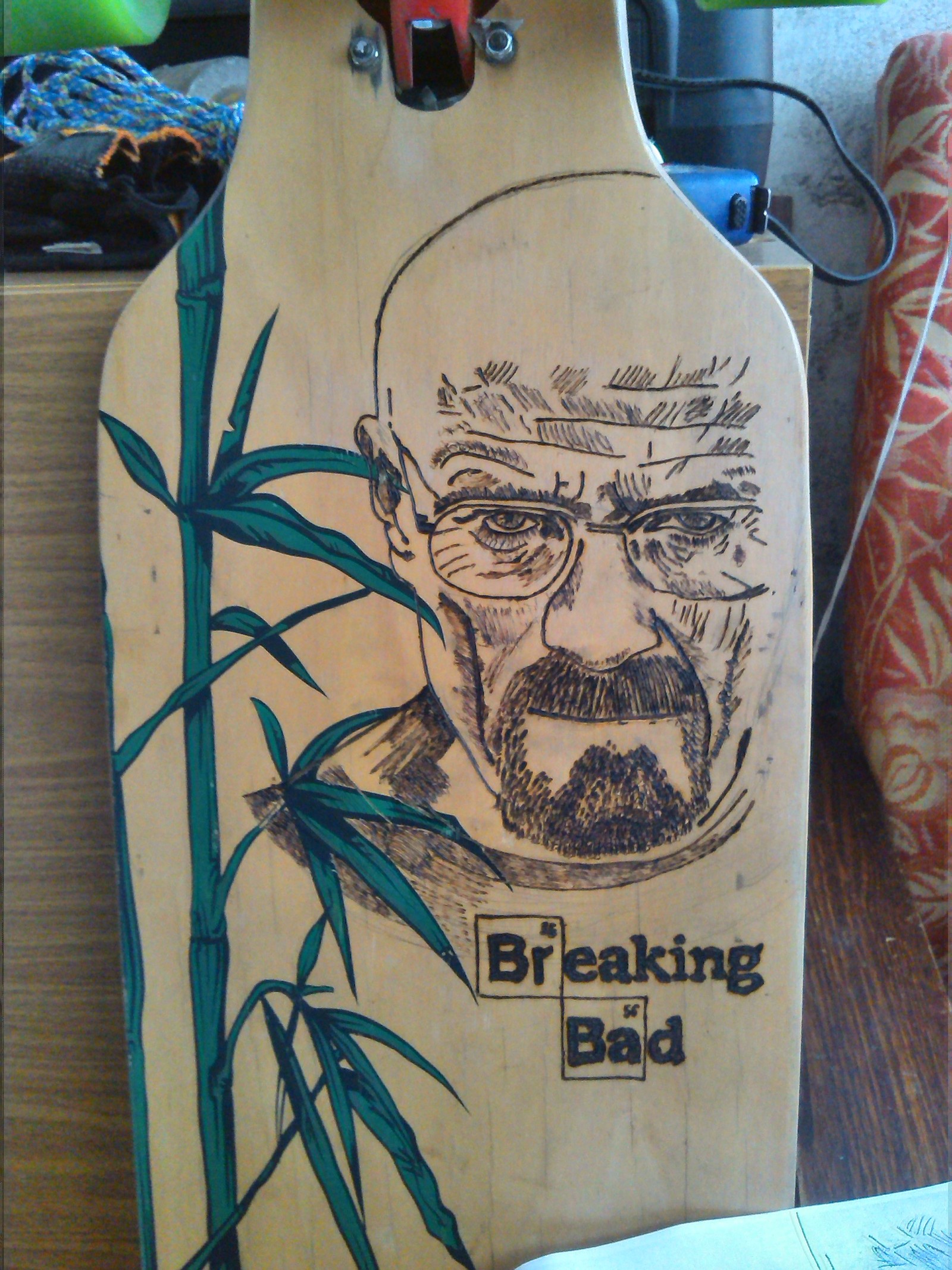 Breaking Bad on wood. - My, Longboard, , Breaking Bad, Pyrography, Scorcher, Longpost