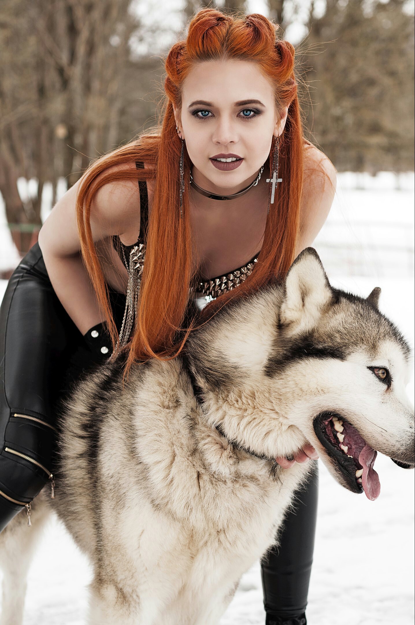 Gothic. - My, Nature, Vologda, Beautiful girl, Dogs and people, Winter, , PHOTOSESSION, Longpost