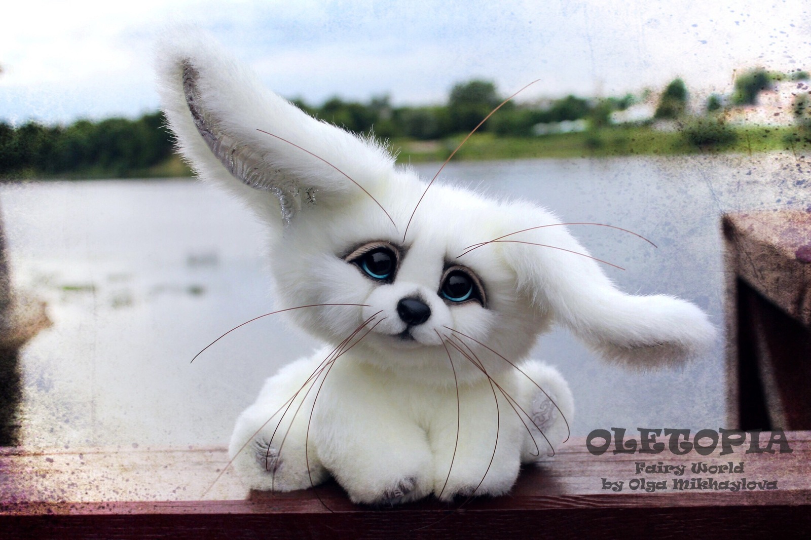 Blue-eyed white Fen - My, Fenech, Oletopia, Handmade, My, Creation, Artificial fur, Needlework without process, Longpost