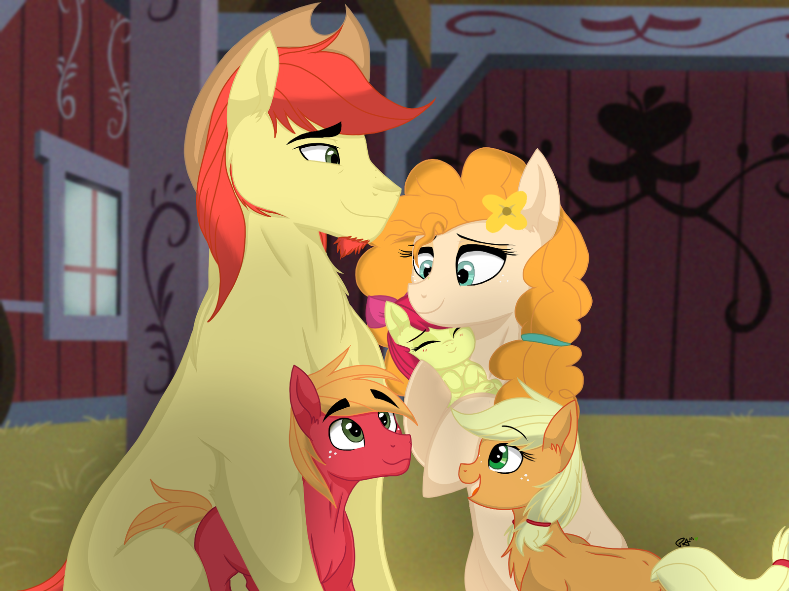 Apple family - My Little Pony, MLP Season 7, Спойлер, Pear Butter, Bright Mac, Applejack, Applebloom, Big Macintosh