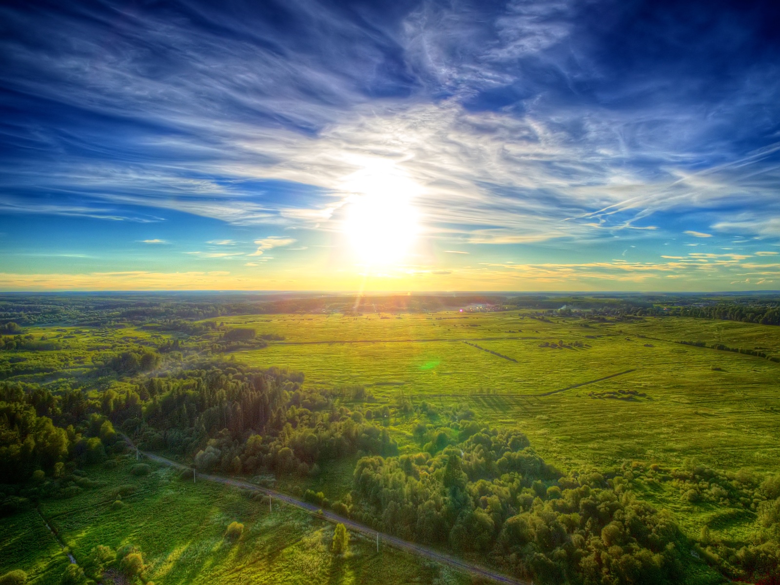 Sunset - My, Sunset, Nature, Landscape, Drone, DJI Phantom, 