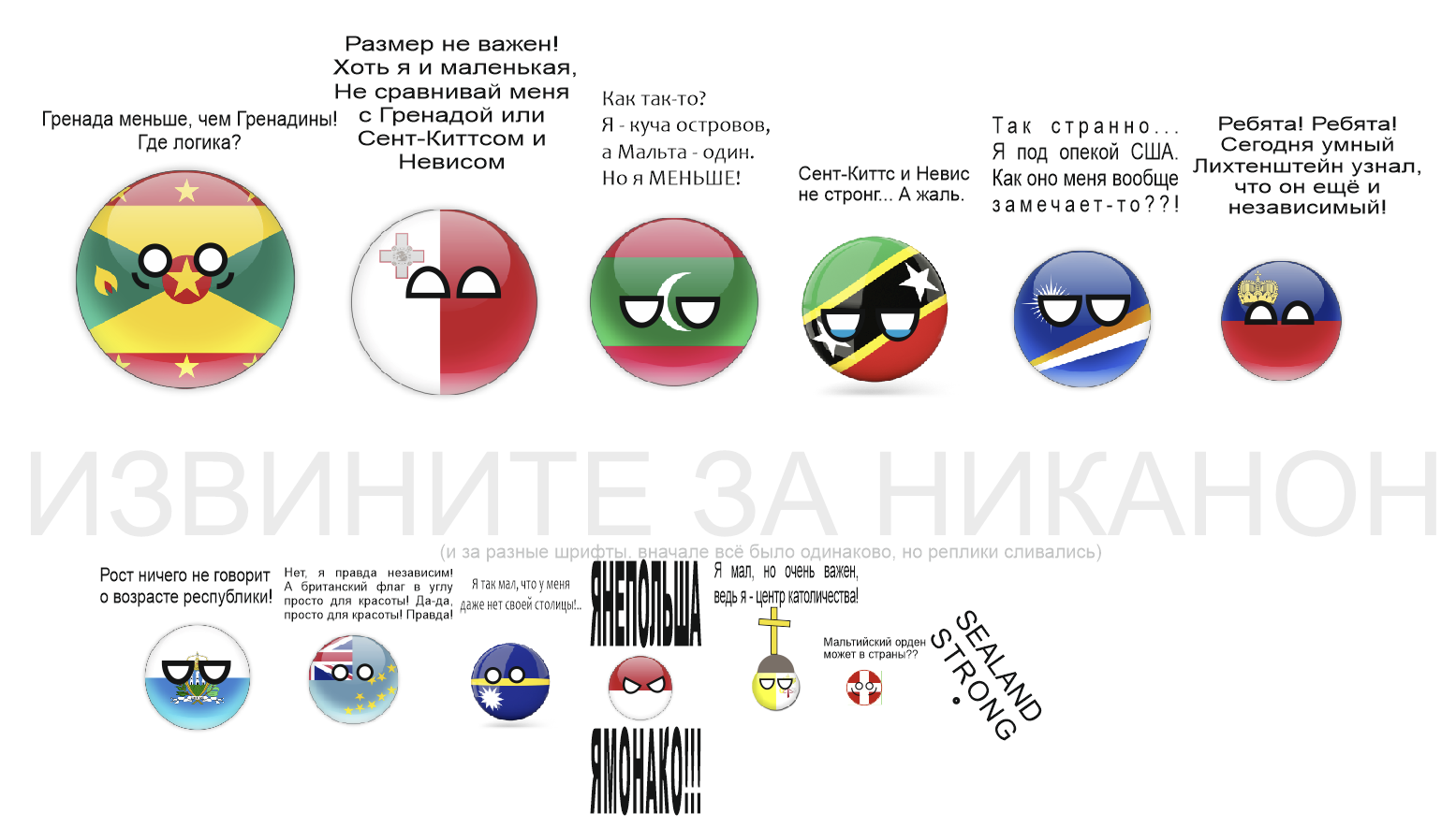 The smallest countries - Countryballs, Country