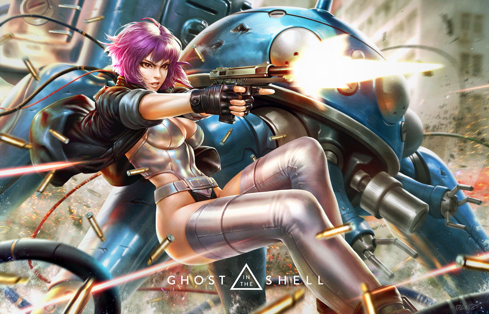 Ghost in the Shell - Anime Art, Аниме, Призрак в доспехах, Kusanagi Motoko, Tachikoma, Derrick Chew