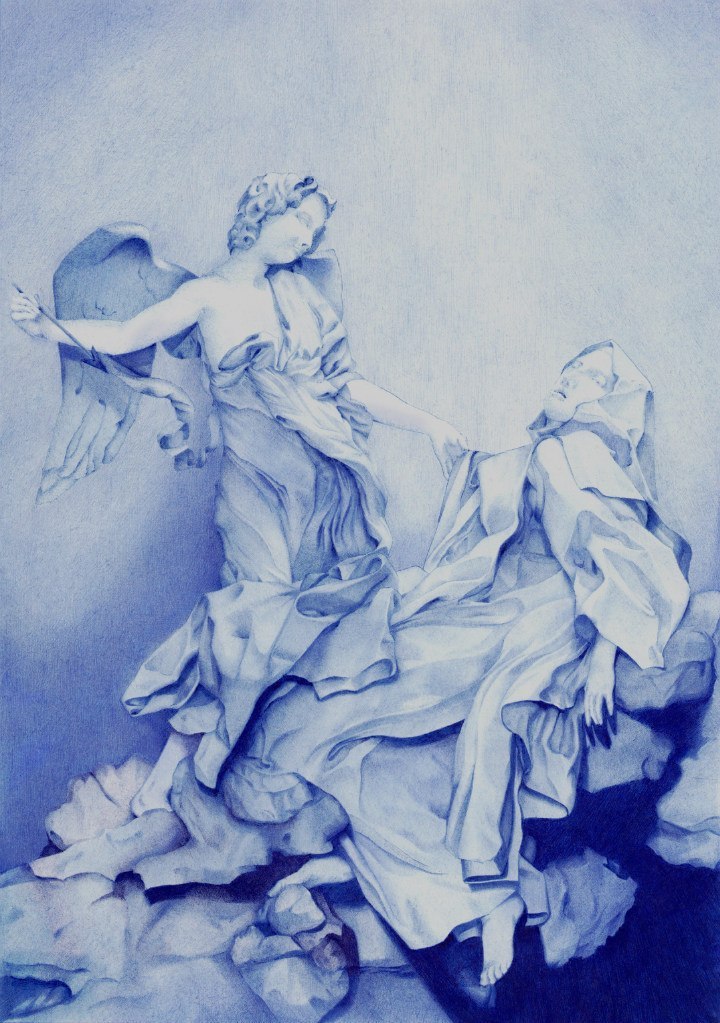 Ecstasy of Saint Teresa - My, Ball pen, Pilot, Painting, a printer