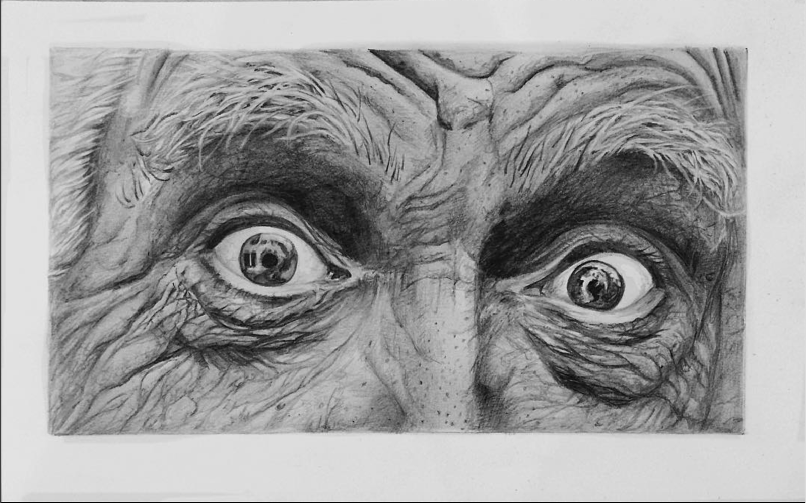 Astonishment - My, Art, Drawing, Pencil drawing, Eyes, Realism