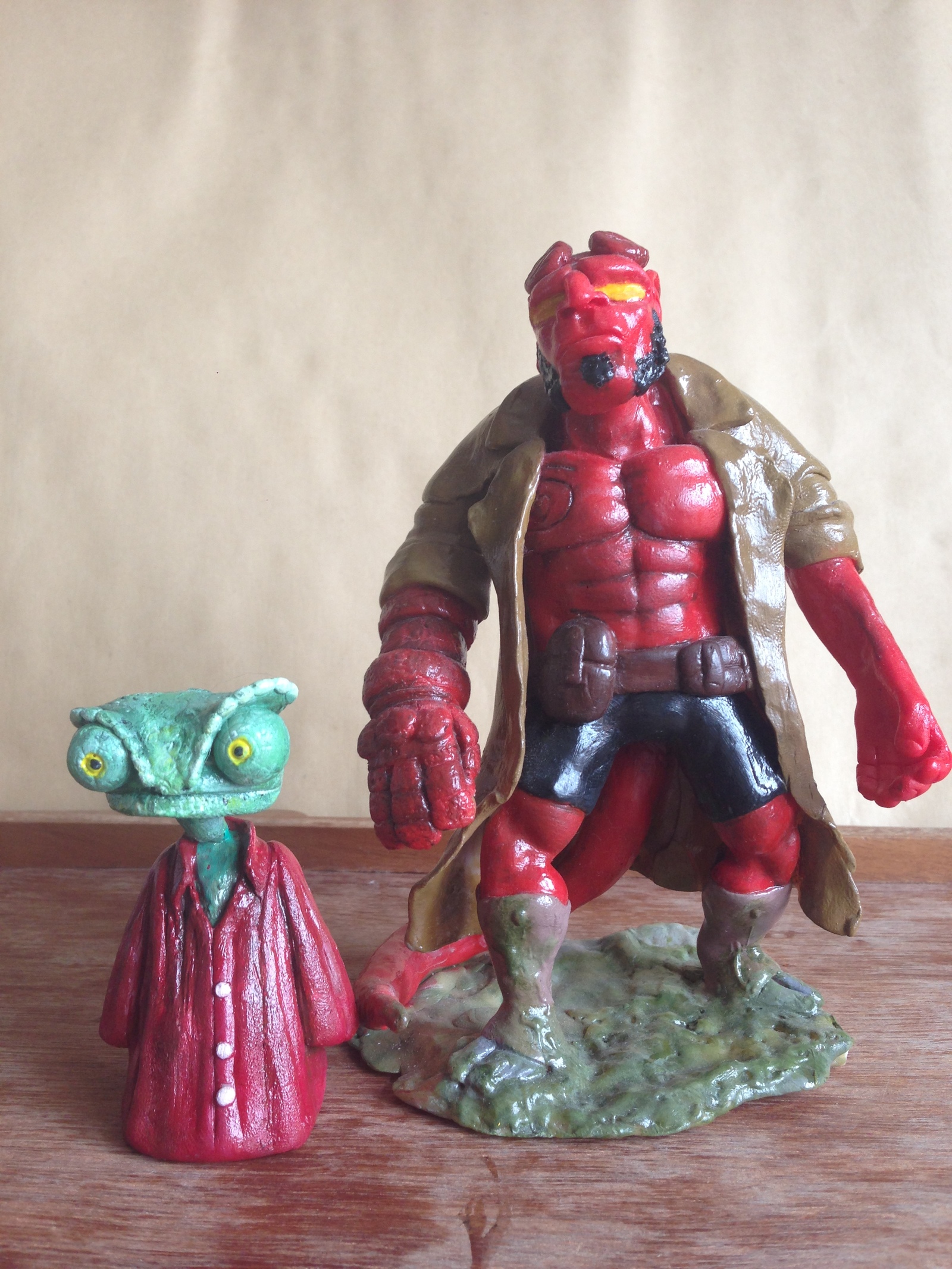 Rango and Hellboy from polymer clay - My, Hellboy, , Polymer clay, Polymer clay, Sculpting, Sculpture, Longpost