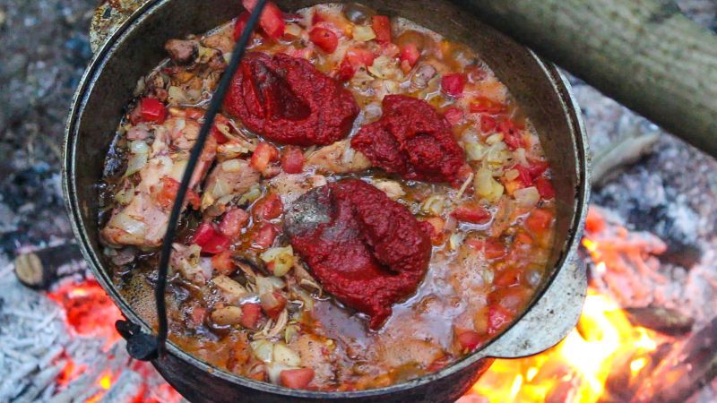 Chakhokhbili in a cauldron | VKAZANE - My, , , Recipe, , Vkazane, Video, Longpost, Food