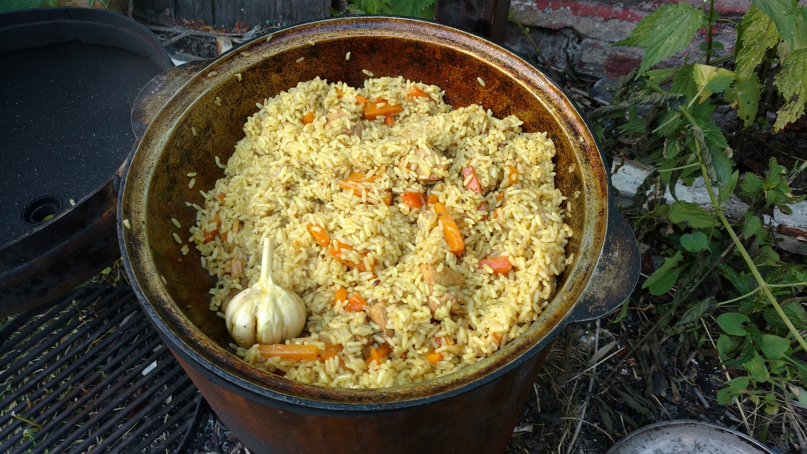 Wrong pilaf in a cauldron - Recipe, Longpost, Hunger, Kazan, Pilaf, My