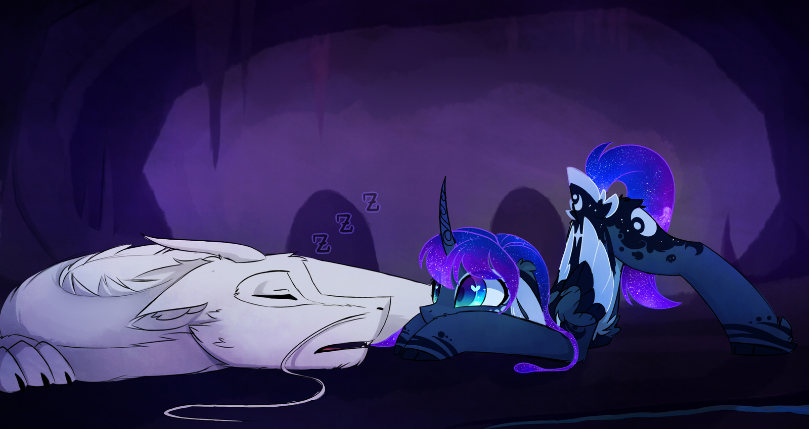 Waiting - My little pony, PonyArt, Princess luna, Zefiroth, Original character, Magnaluna