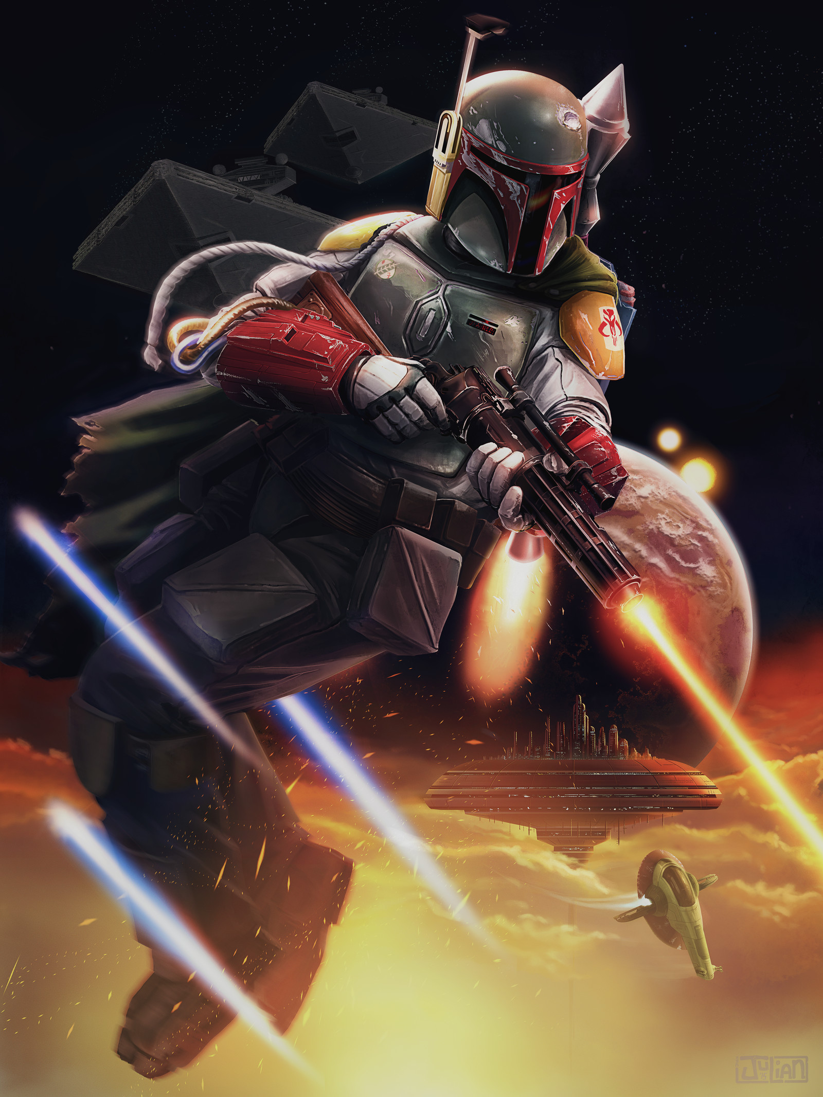 More Boba Fett - Star Wars, Boba95fet, Art, Longpost, Tag