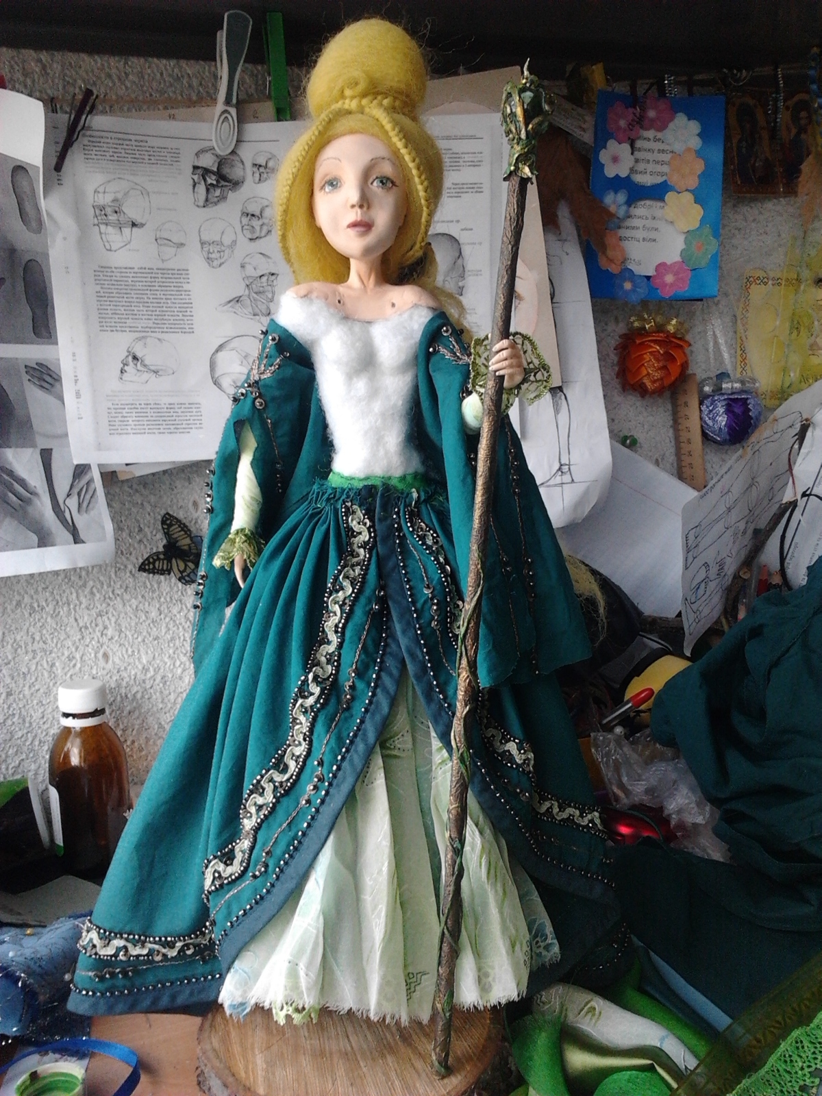 Processes on the Forest Princess - My, Doll, My, Needlework with process, Needlework, Forest, Princess, Fantasy, Longpost