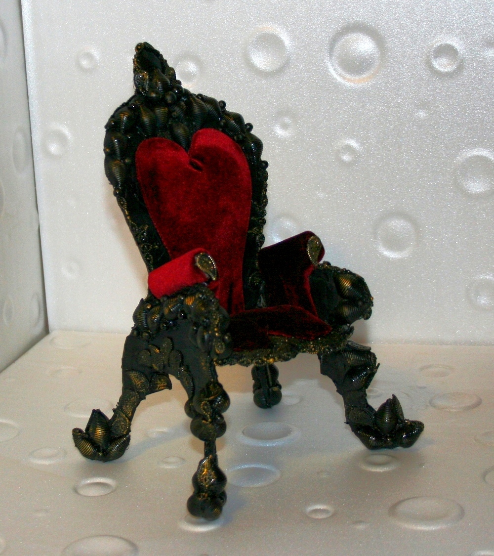 Royal stool - My, Fantasy, Needlework without process, With your own hands, Needlemen, Throne, , Dollhouse, My, Longpost, Needlework