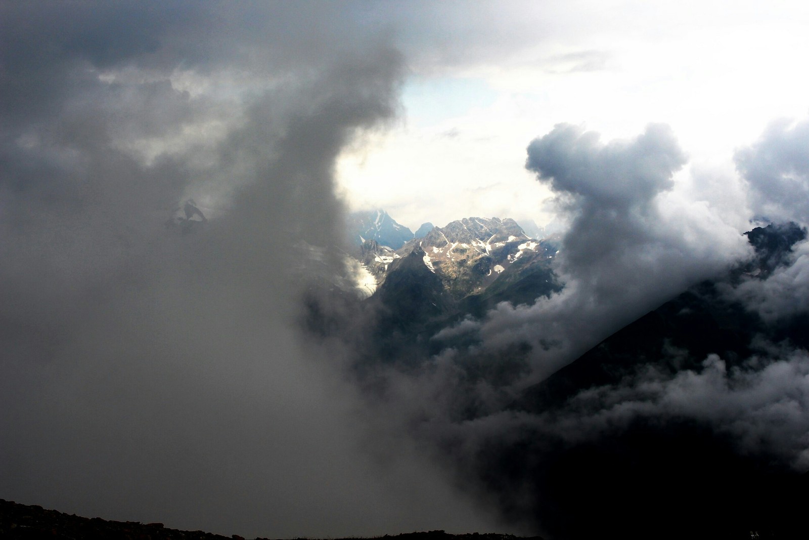 Harsh Dombai - My, Dombay, Thunderstorm, The clouds, Longpost