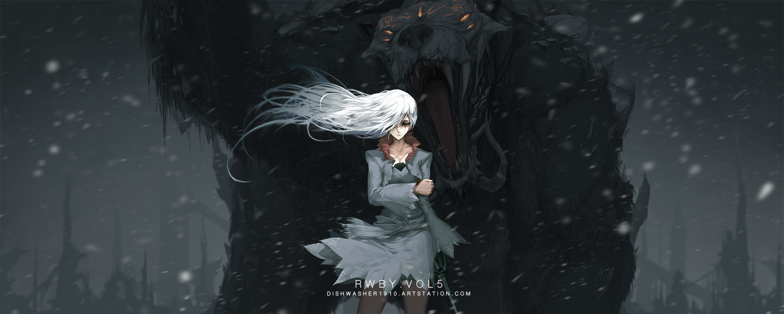 Weiss Schnee - Anime Art, Аниме, RWBY, Weiss Schnee, Dishwasher1910