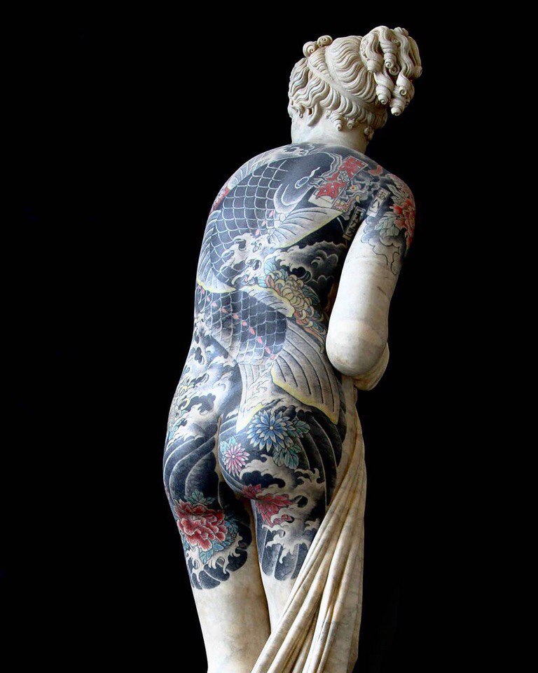 Italian artist tattoos classic sculptures - Tattoo, Artist, Crime, Longpost