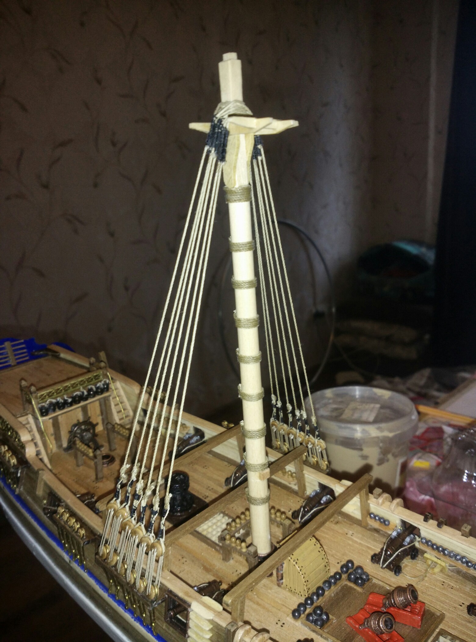 bombardment ketch model. - My, Models, Stand modeling, Sailboat, Ship, Needlework, With your own hands, Longpost