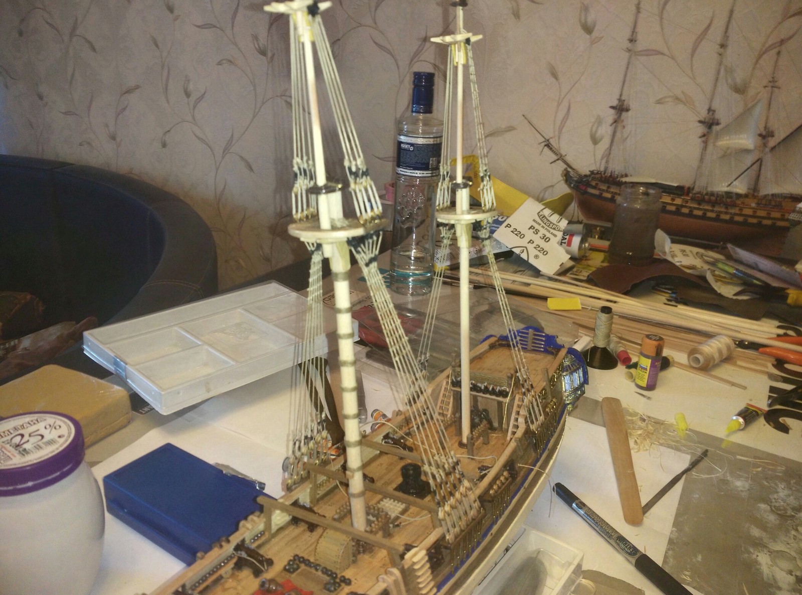 bombardment ketch model. - My, Models, Stand modeling, Sailboat, Ship, Needlework, With your own hands, Longpost