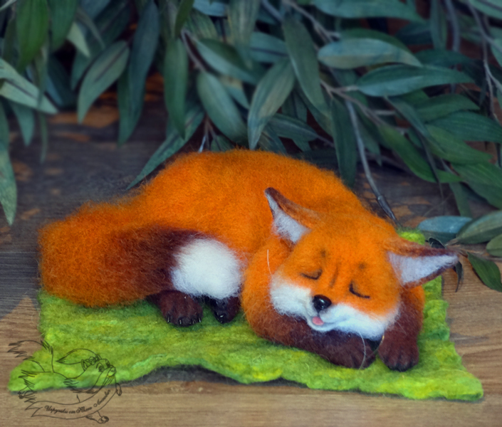 Fox-Splyusha. felt toy - Dry felting, Domestic fox, Fox, Fyr, Furry fox, Furry feral, Creation, Needlework without process, Longpost