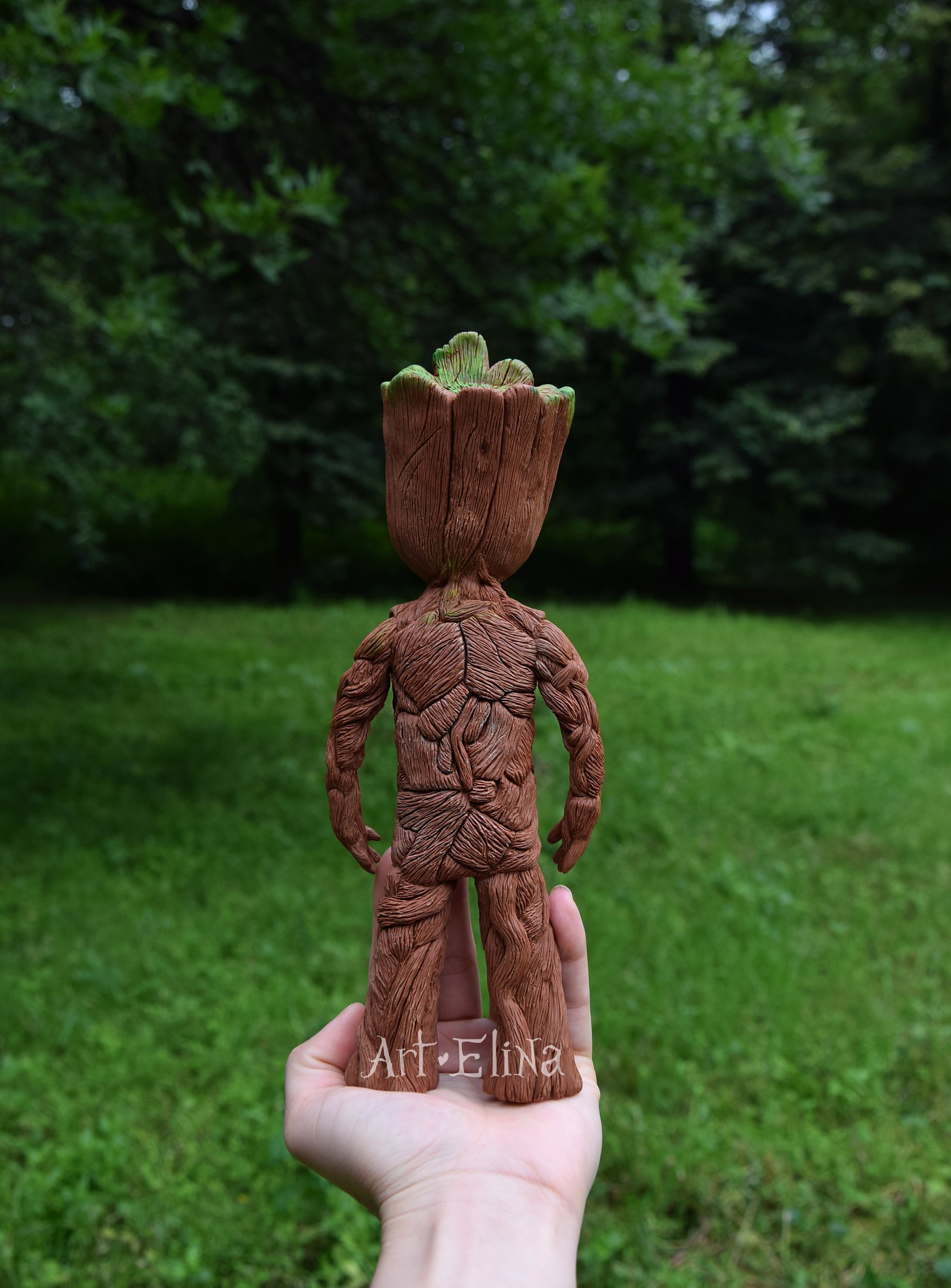 Baby Groot from polymer clay - My, Groot, Polymer clay, Longpost