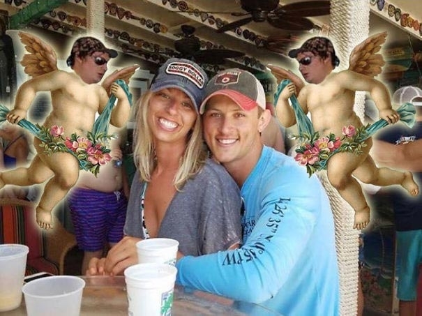 This couple asked photoshoppers to remove a pot-bellied man from their photo, and then it began - Photoshop master, Humor, Memes, From the network, Longpost