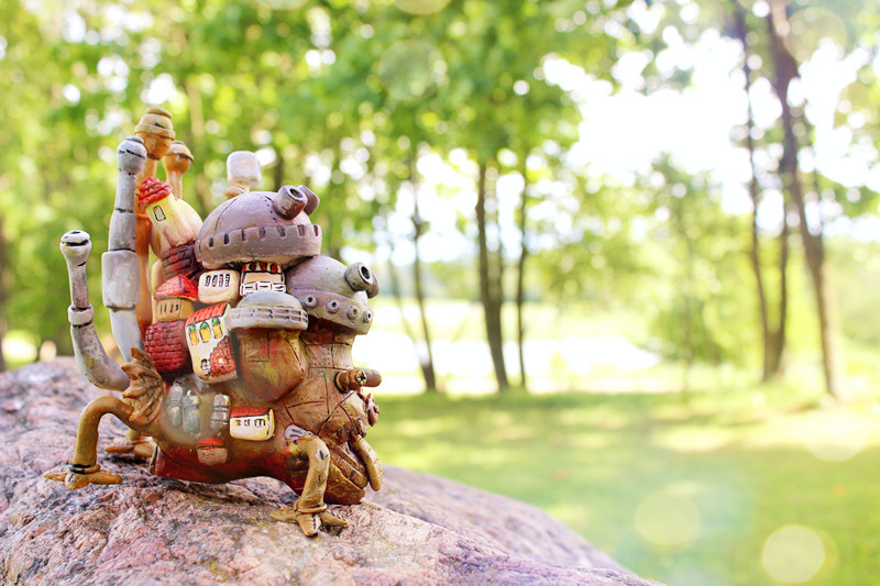 Walking castle - My, Polymer clay, With your own hands, Handmade, , Haul's walking castle, Needlework without process, Longpost