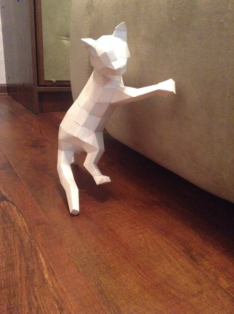 Cat climber - My, cat, Pepakura, With your own hands, Longpost, Papercraft