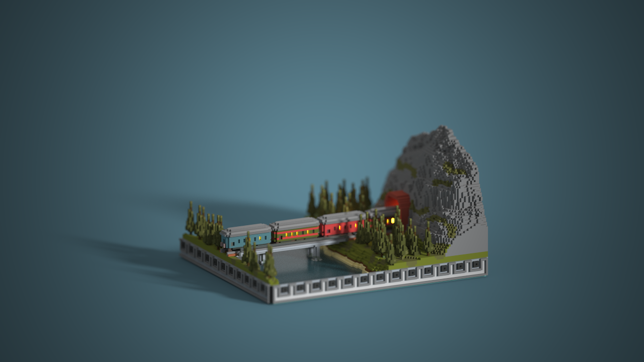 Last train to paradise... - My, Games, Pixel Art, Pixel, Magicavoxel, Gamedev, Voxelart, 3D, Longpost