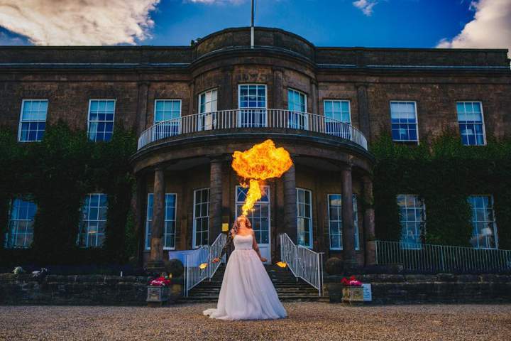 Girl with a spark - Fire show, Bride, Girls, Lock