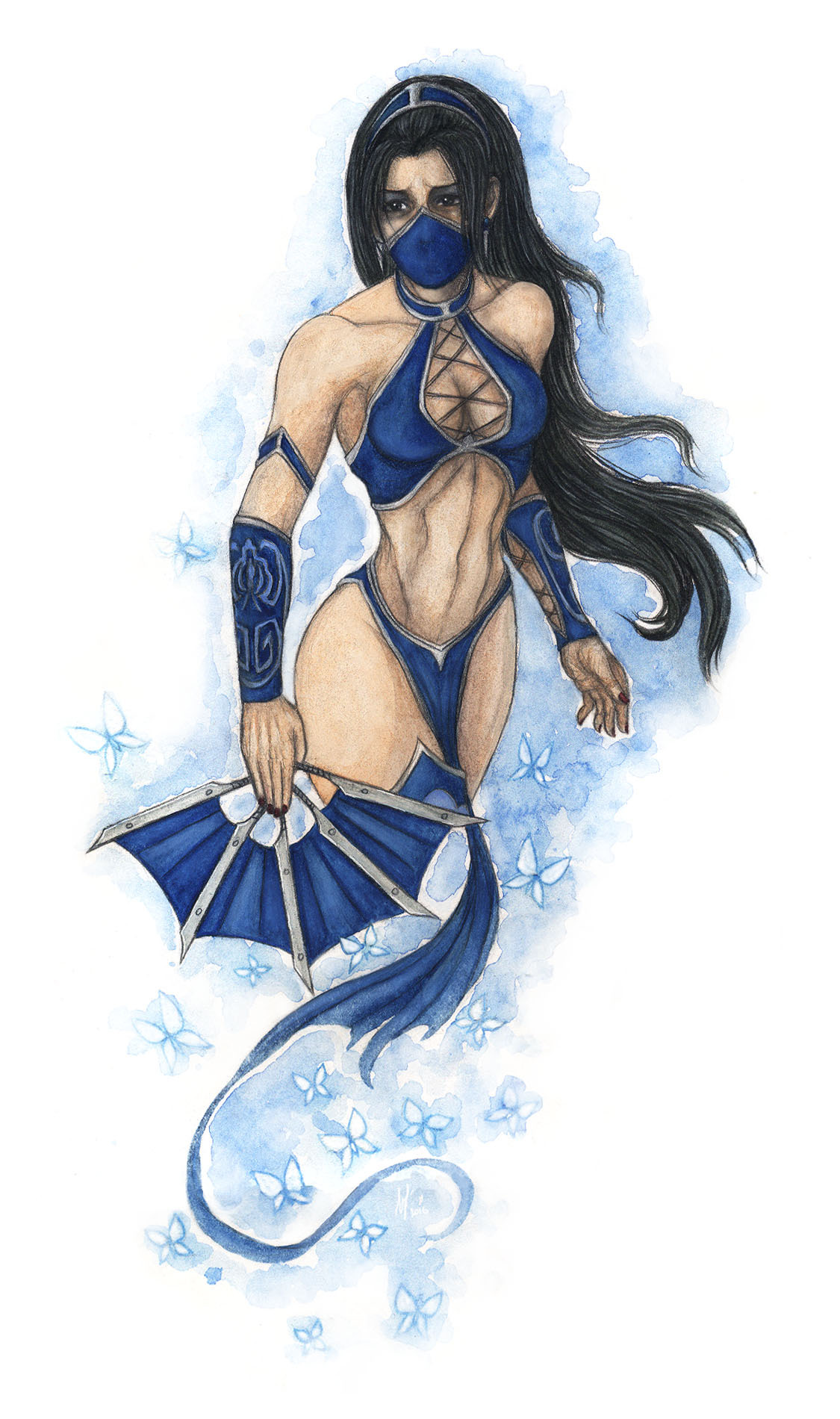 Sadness of the Princess. - My, Kitana, Mortal kombat 3, Drawing