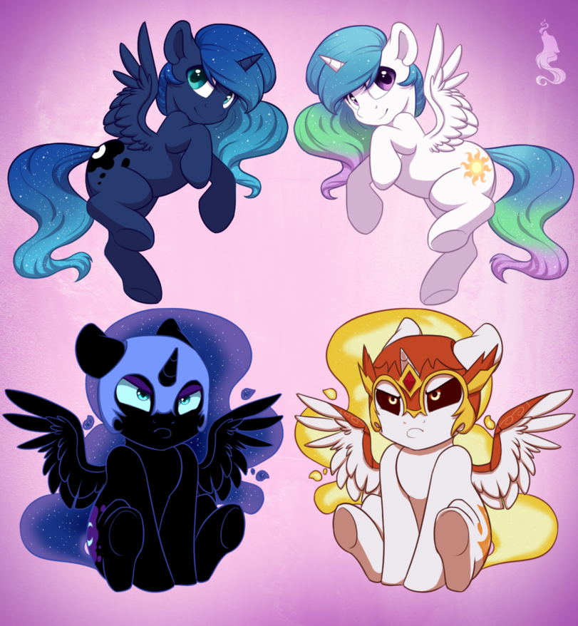 Reversible Charms - My little pony, Princess celestia, Princess luna, Nightmare moon, Daybreaker