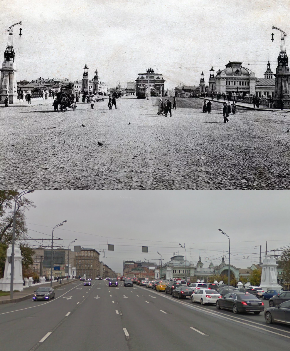 Leningradka 100 years ago and now - My, Moscow, Old photo, Pre-revolutionary Russia, Leningradka, Story, The photo, Comparison, Longpost, Российская империя