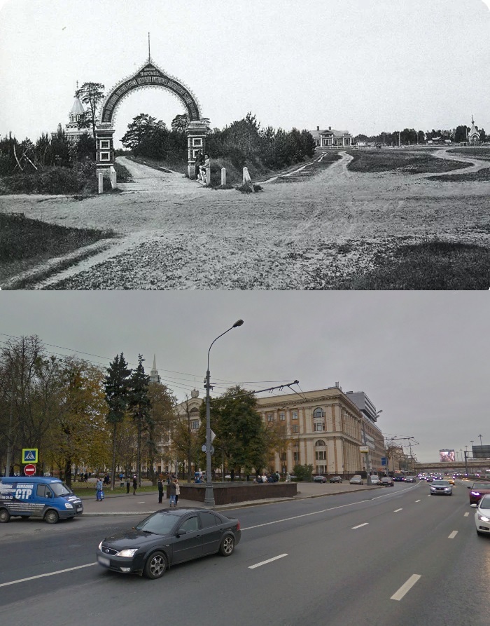 Leningradka 100 years ago and now - My, Moscow, Old photo, Pre-revolutionary Russia, Leningradka, Story, The photo, Comparison, Longpost, Российская империя