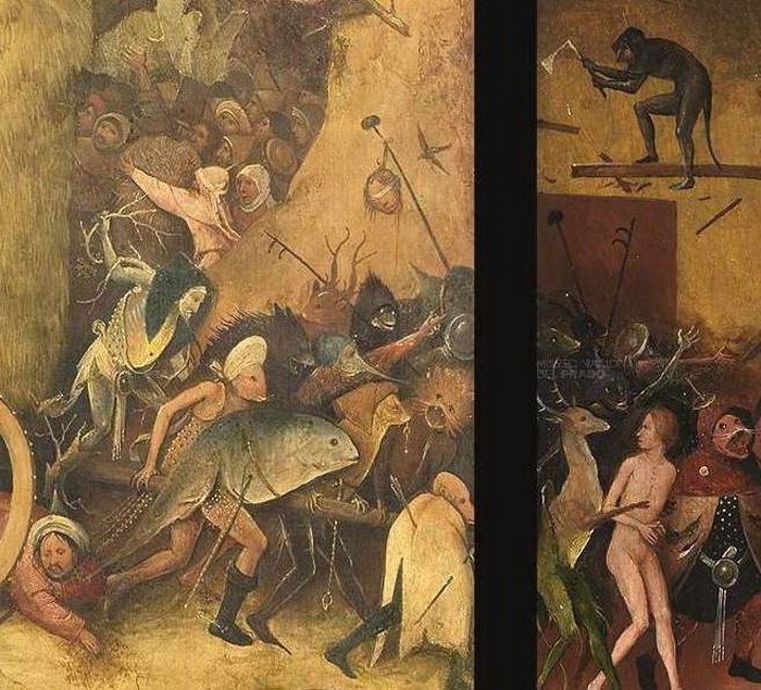 Carriage of hay. - Hieronymus Bosch, Painting, Greed, Allegory, Longpost