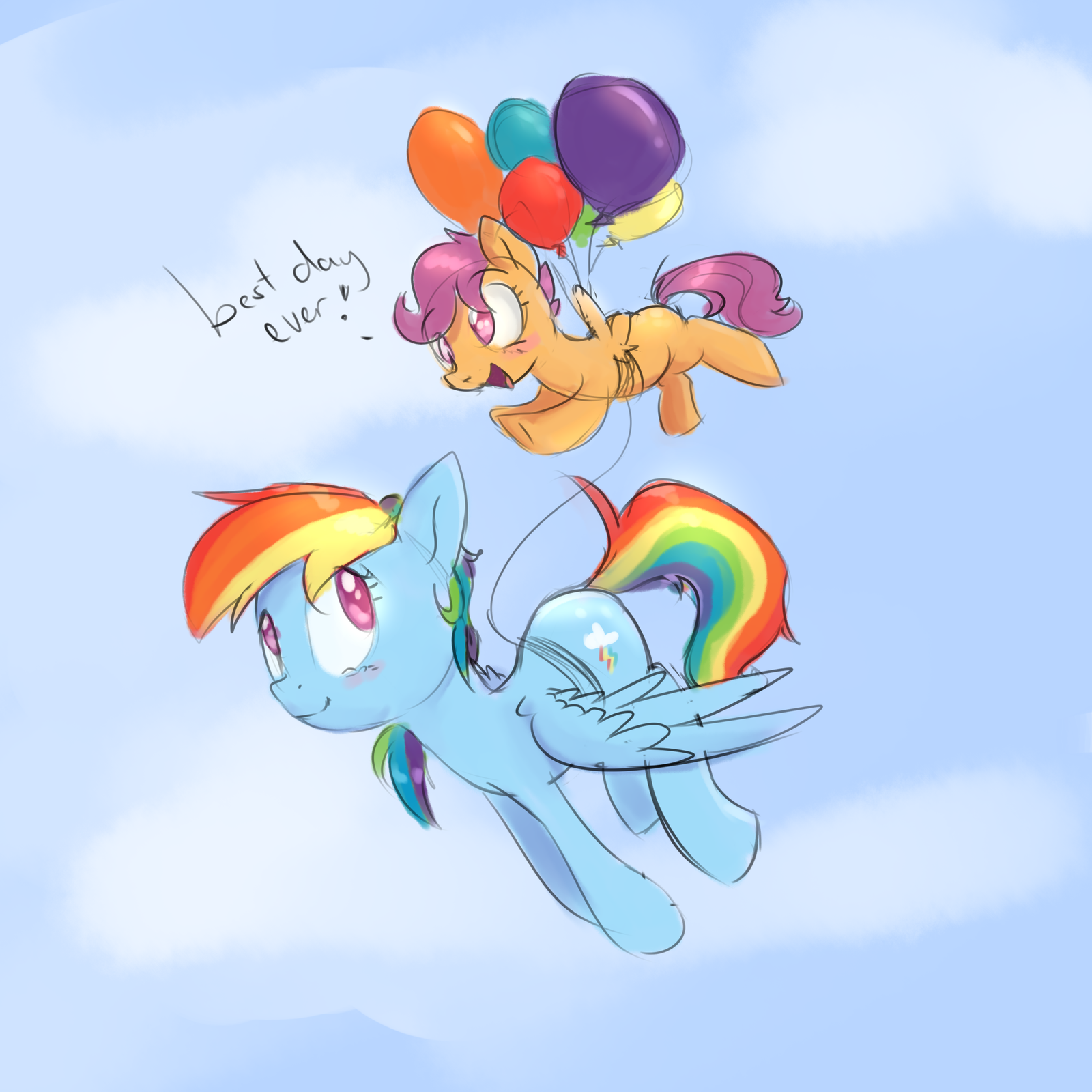 Best Day Ever! - My Little Pony, PonyArt, Rainbow Dash, Scootaloo, Pucksterv