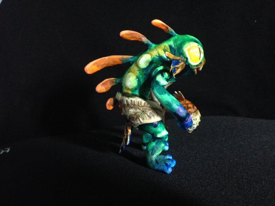 Murky - My, Лепка, Velvet plastic, HOTS, Murlocs, Handmade, Process, Longpost