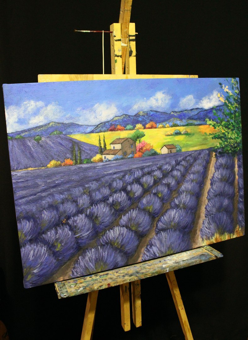 Lavender fields - My, Butter, Canvas, Painting, Provence, Lavender, Summer