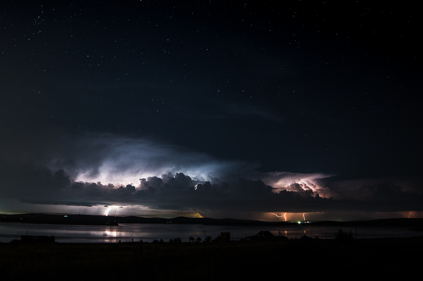 Thunderstorm over Magnitogorsk - My, Thunderstorm, Rain, Night, Magnitogorsk