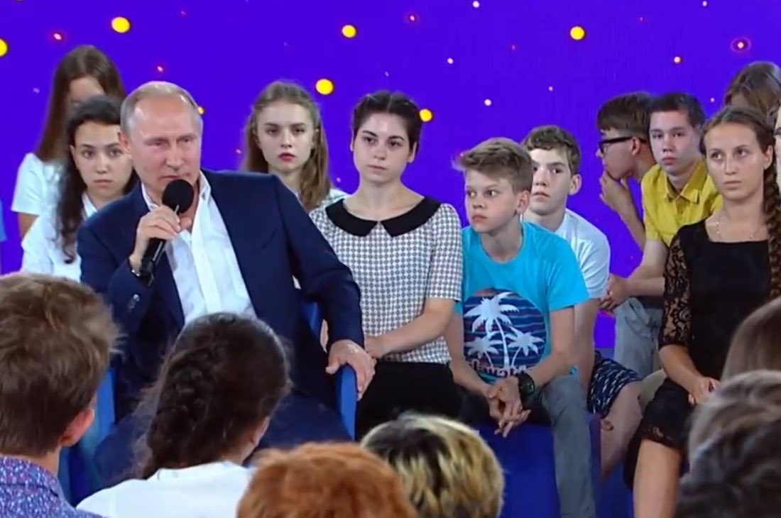 Vladimir Putin has a non-childish conversation with young people - Vladimir Putin, Politics, The photo, Images, Youth, Social networks