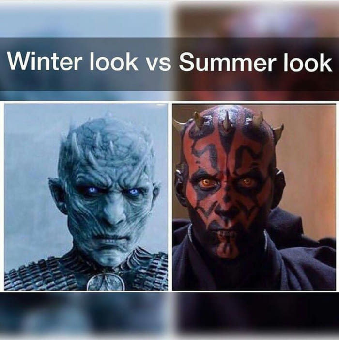 In winter and summer - Game of Thrones, Star Wars, Summer, Winter, Walkers, Darth Maul, Similarity, Humor