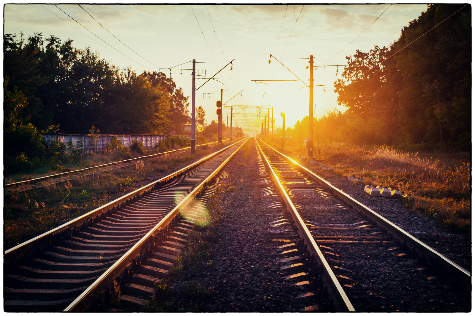 Sunset... - My, Sunset, Railway, Lighting