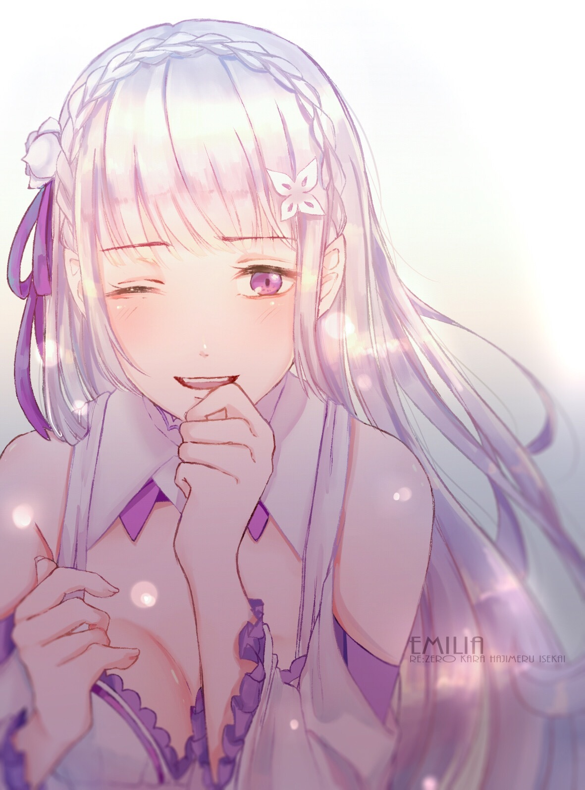 Emilia [re:zero] - Emilia, Anime, Anime art, Re: Zero Kara, Pixiv