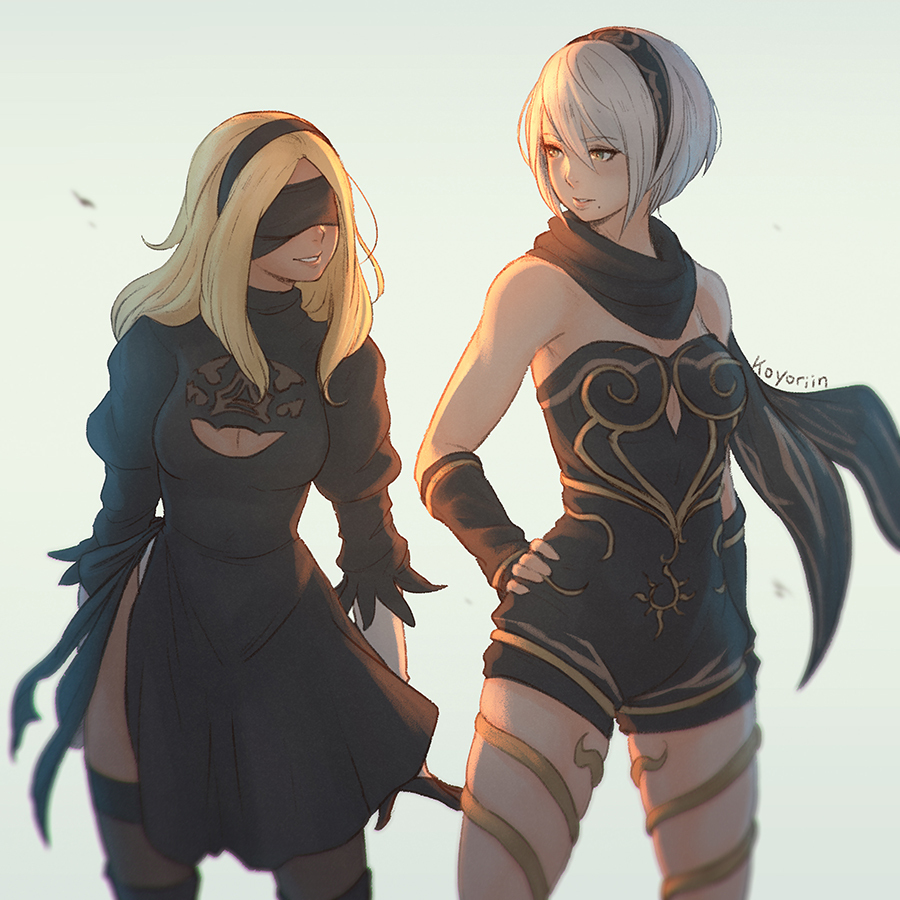 Nice crossover from Koyorin - Drawing, Anime art, Crossover, Gravity Rush, NIER Automata, Koyorin