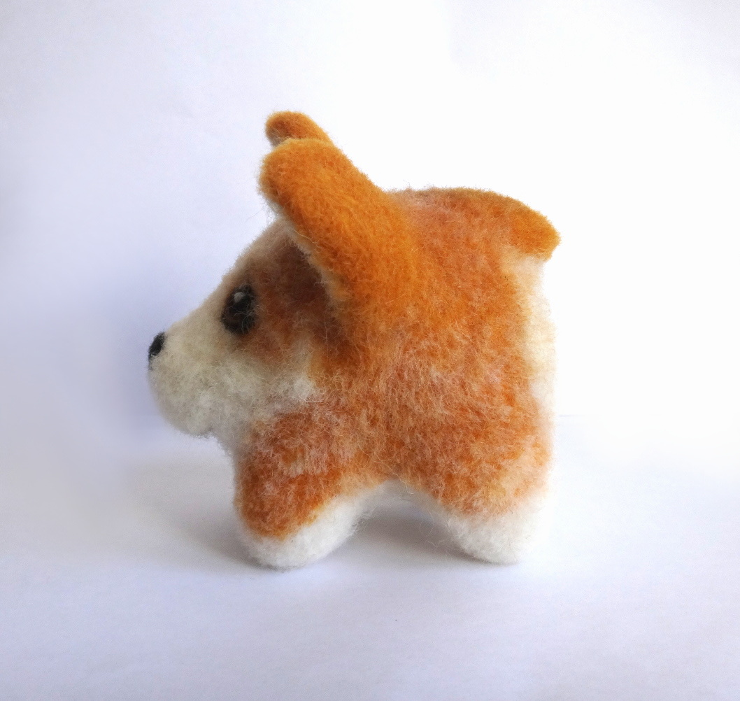 Wool shortbread - My, Dry felting, Toys, Needlework, Wool toy, Biscuit, Longpost, Dog, Corgi, Needlework without process