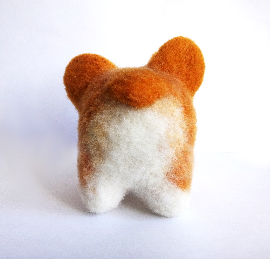 Wool shortbread - My, Dry felting, Toys, Needlework, Wool toy, Biscuit, Longpost, Dog, Corgi, Needlework without process